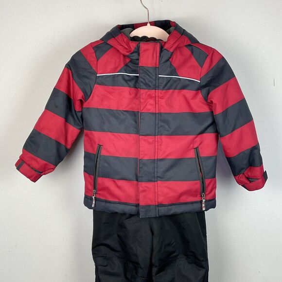 Cherokee Black Snow Bib and Red Black Thinsulate Insulation Coat Set Size 4T - Picture 3 of 12